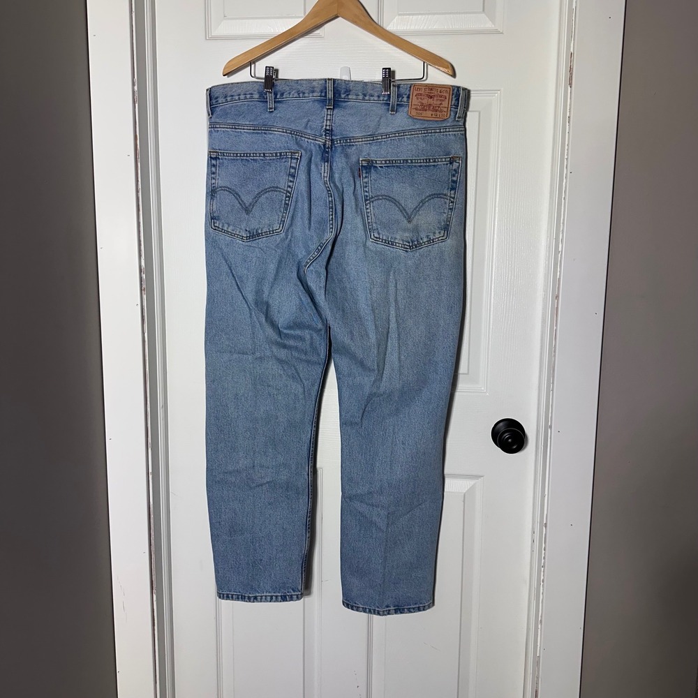 Levi Strauss 505 Jeans Mens W42 L30 Regular Fit Light Wash Denim